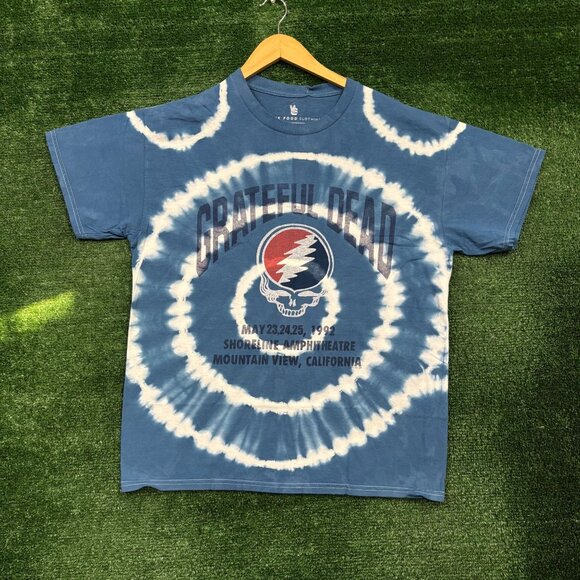 Grateful Dead blue and white tie-dye oversized T-Shirt Size Medium - Picture 1 of 4